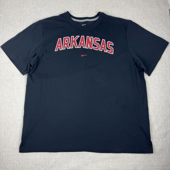 Nike Arkansas Razorbacks Tshirt Mens XXL Black Short Sleeve College Sports Tee - Picture 1 of 13